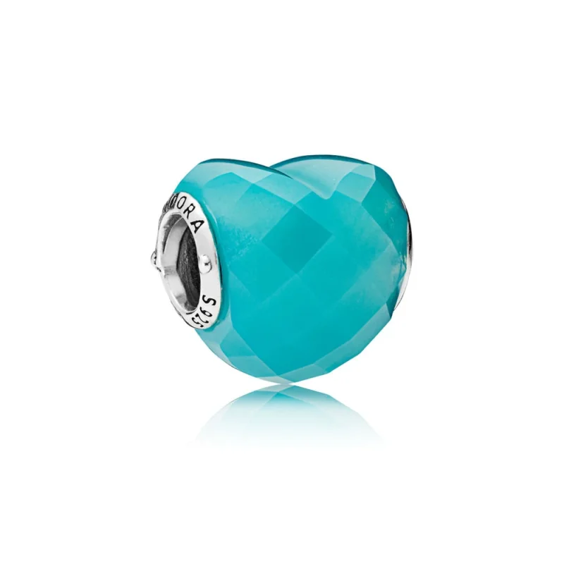 (image for) PANDORA Shape of Love Charm, Scuba Blue Crystal - 796563NSC - View 2