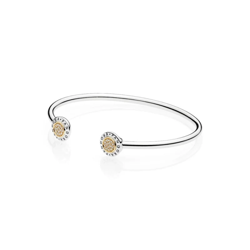 (image for) PANDORA Signature Bangle Bracelet, Clear CZ - 596274CZ - View 2