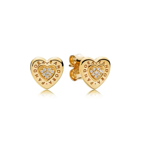 PANDORA Signature Heart Stud Earrings, PANDORA Shine™ & Clear CZ - 267382CZ PANDORA Signature Heart Stud Earrings, PANDORA Shine™ & Clear CZ - 267382CZ