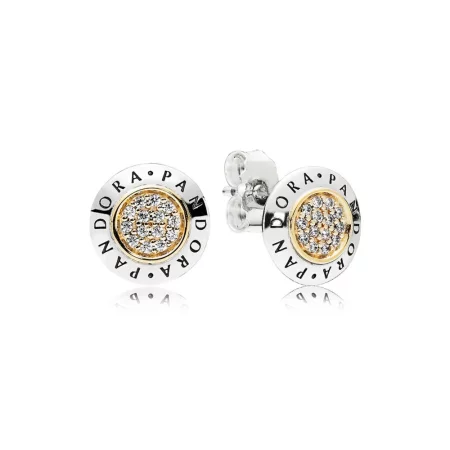 PANDORA Signature Stud Earrings, Clear CZ - 296230CZ