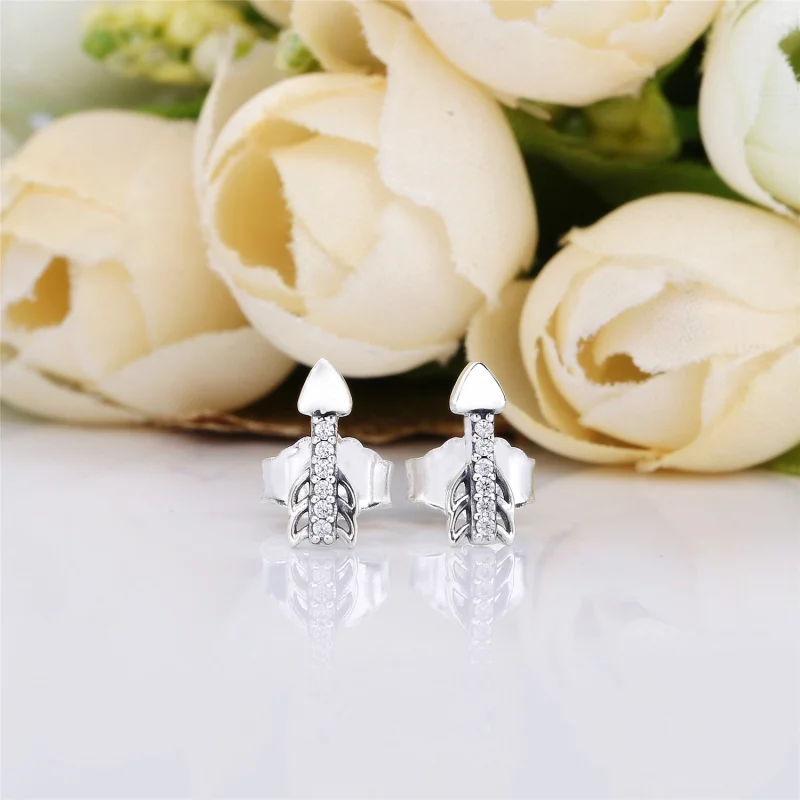 (image for) PANDORA Sparkling Arrows Earrings, Clear CZ - 297828CZ - View 2