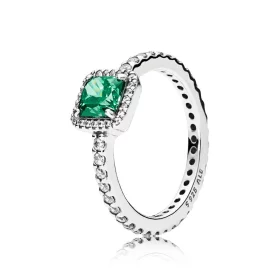 PANDORA Timeless Elegance Ring, Green & Clear CZ - 190947GCZ PANDORA Timeless Elegance Ring, Green & Clear CZ - 190947GCZ