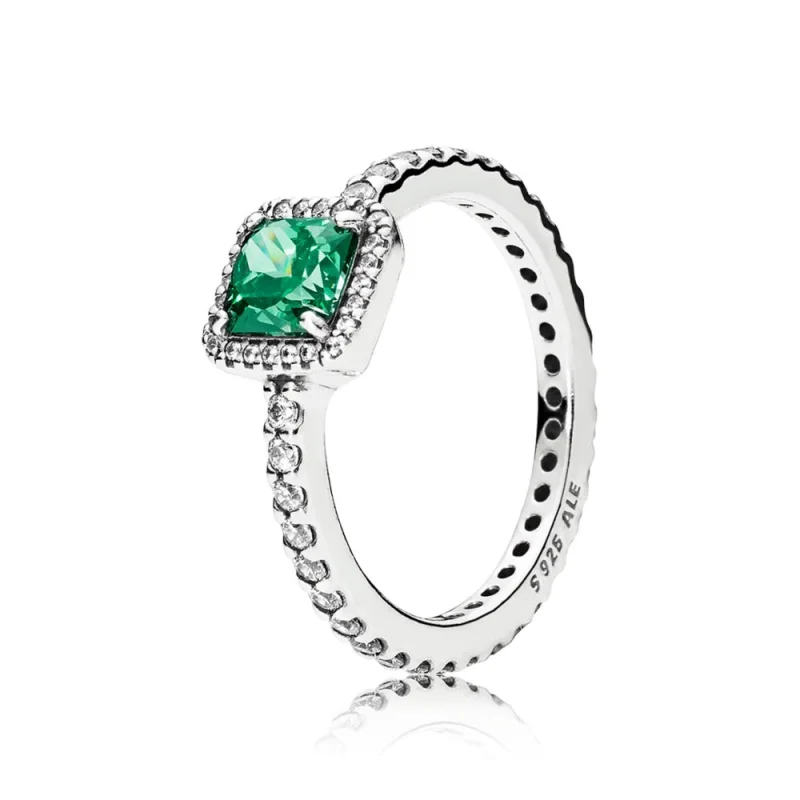 (image for) PANDORA Timeless Elegance Ring, Green & Clear CZ - 190947GCZ - Product Image