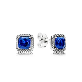 PANDORA Timeless Elegance Stud Earrings, True Blue Crystals & Clear CZ - 290591NBT PANDORA Timeless Elegance Stud Earrings, True Blue Crystals & Clear CZ - 290591NBT