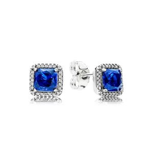 (image for) PANDORA Timeless Elegance Stud Earrings, True Blue Crystals & Clear CZ - 290591NBT