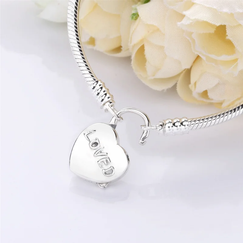 (image for) PANDORA You Are Loved Heart Padlock Bracelet - 597806 - View 2