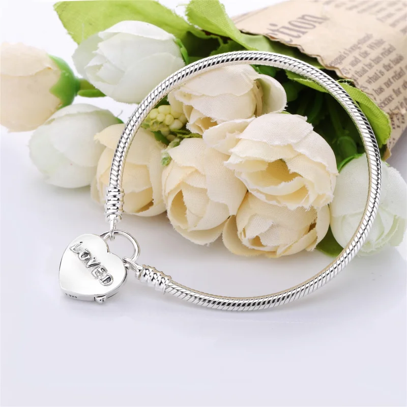 (image for) PANDORA You Are Loved Heart Padlock Bracelet - 597806 - View 4