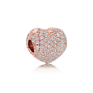 (image for) Pavé Open My Heart Clip, PANDORA Rose™ & Clear CZ - 781427CZ