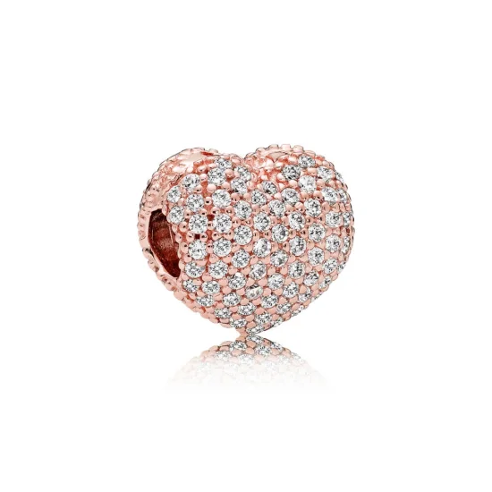(image for) Pavé Open My Heart Clip, PANDORA Rose™ & Clear CZ - 781427CZ