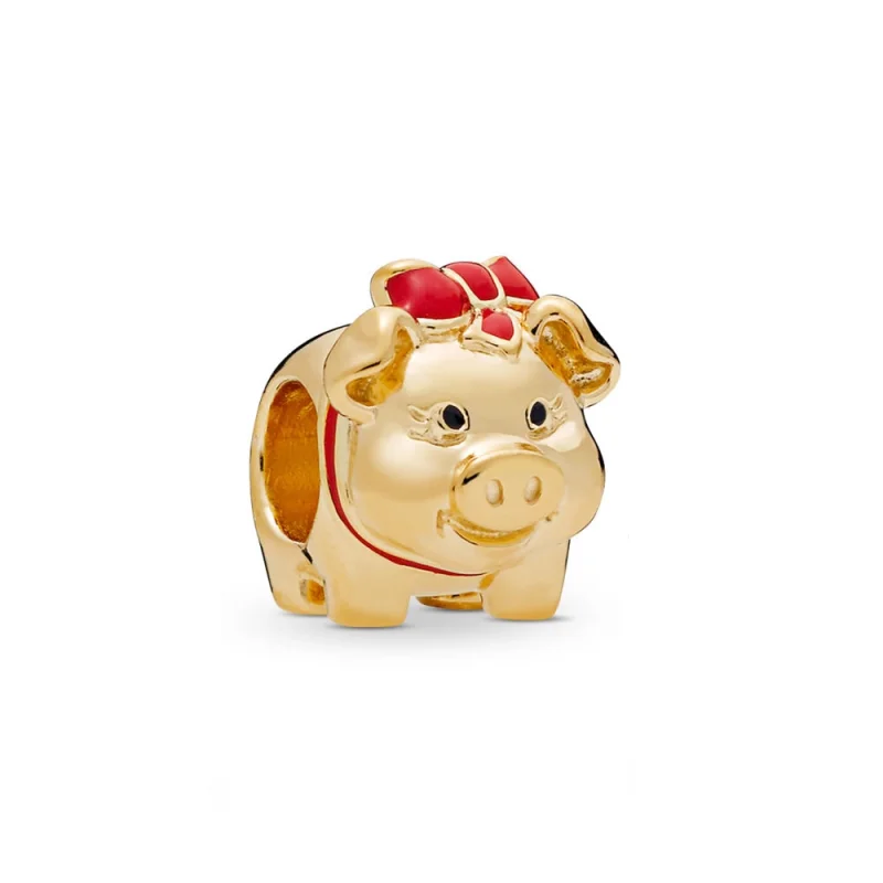 (image for) Piggy Bank Charm, PANDORA Shine™ Black & Red Enamel - 767815ENMX - Product Image