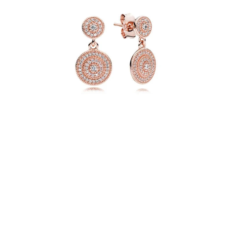 (image for) Radiant Elegance Drop Earrings, PANDORA Rose™ & Clear CZ - 280688CZ - Product Image
