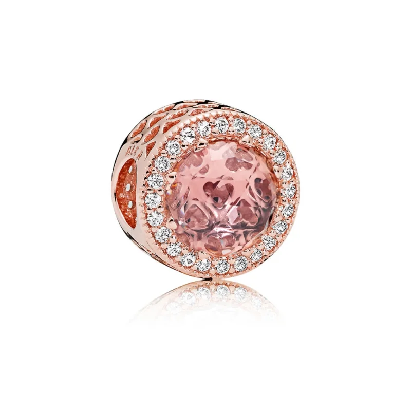 (image for) Radiant Hearts Charm, PANDORA Rose™, Blush Pink Crystal & Clear CZ - 781725NBP - Product Image