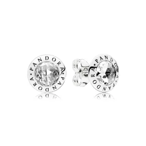 (image for) Radiant PANDORA Logo Stud Earrings, Clear CZ - 296216CZ