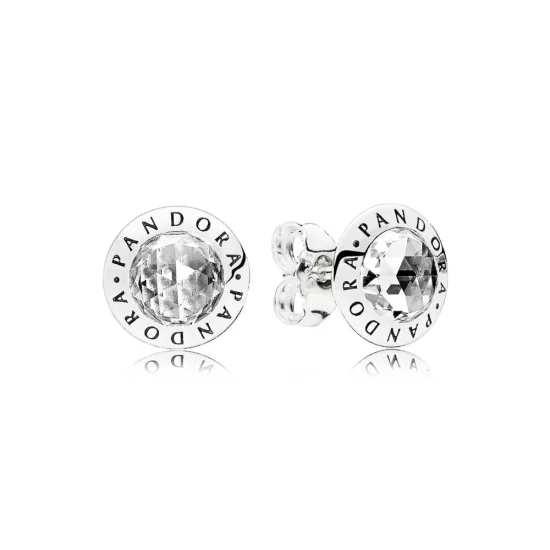 Radiant PANDORA Logo Stud Earrings, Clear CZ - 296216CZ