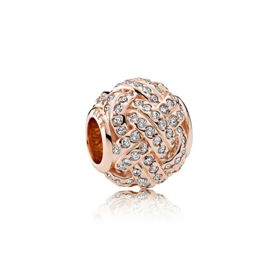 Sparkling Love Knot Charm, PANDORA Rose™ & Clear CZ - 781537CZ