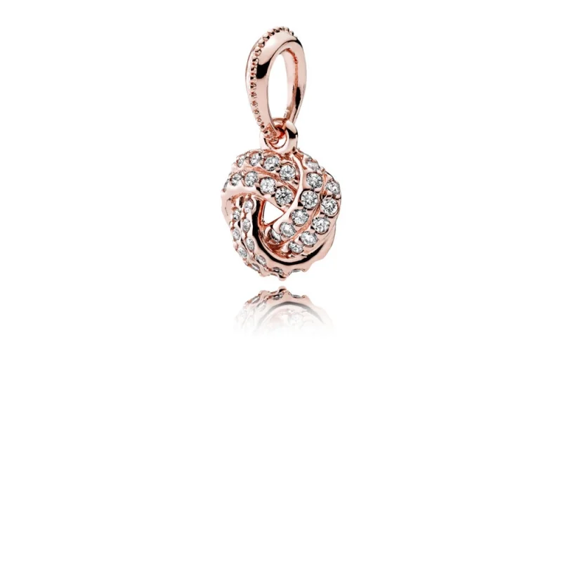 (image for) Sparkling Love Knot Pendant, PANDORA Rose™ & Clear CZ - 380385CZ - Product Image