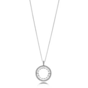 (image for) Spinning Hearts of PANDORA Necklace, Clear CZ - 397410CZ