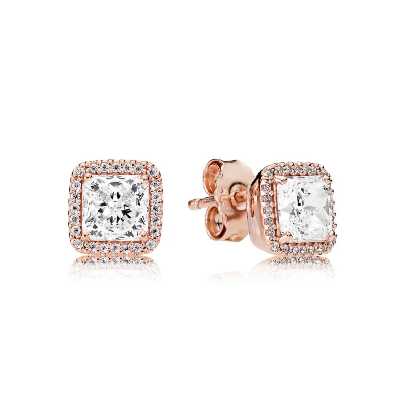 (image for) Timeless Elegance Stud Earrings, PANDORA Rose™ & Clear CZ - 280591CZ - View 2