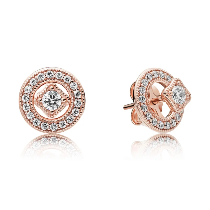 (image for) Vintage Allure Earrings, PANDORA Rose™ & Clear CZ - 280721CZ - View 2