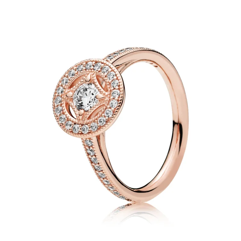 (image for) Vintage Allure Ring, PANDORA Rose™ & Clear CZ - 181006CZ - View 2