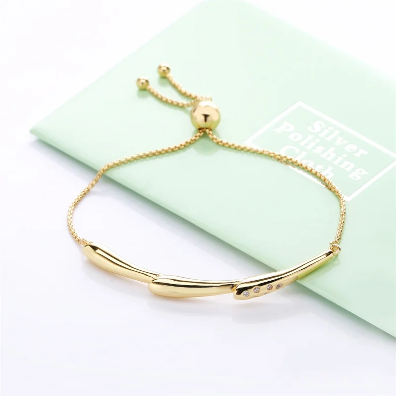 (image for) Flower Stem Sliding Bangle Bracelet, Pandora Shine™ - 567917CZ - View 2