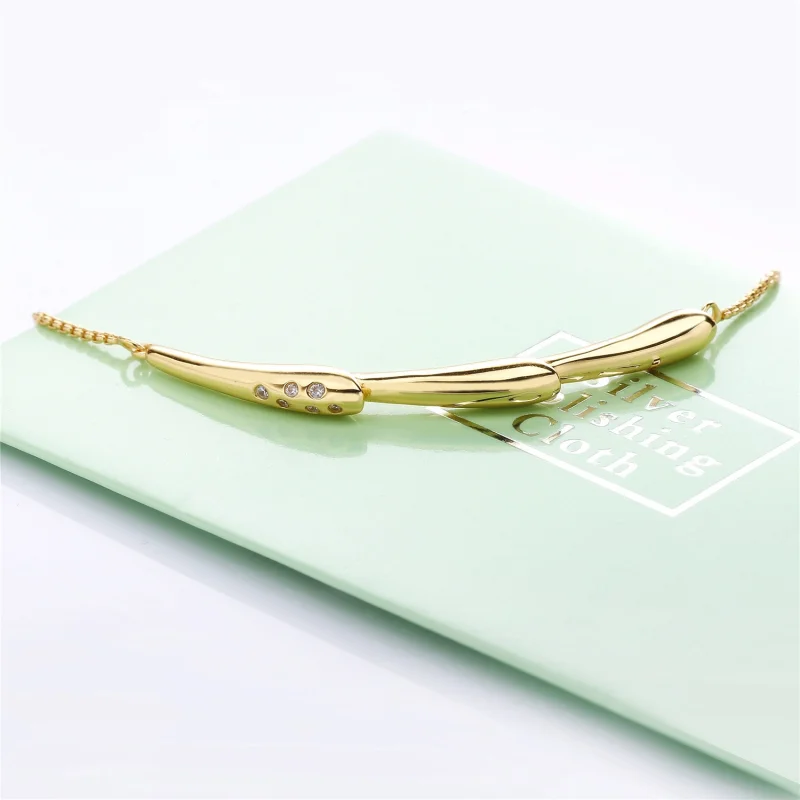 (image for) Flower Stem Sliding Bangle Bracelet, Pandora Shine™ - 567917CZ - View 4