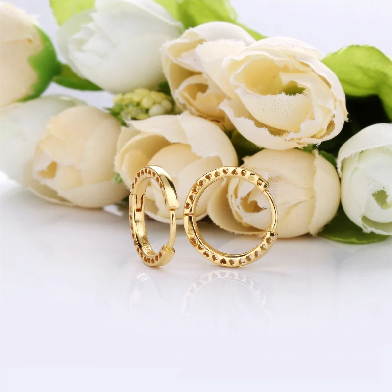 (image for) Hearts of Pandora Hoop Earrings, Pandora Shine™ - 267939 - View 3