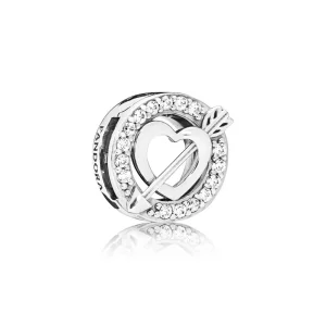 (image for) PANDORA Asymmetric Heart & Arrow Charm Clip - 797793CZ