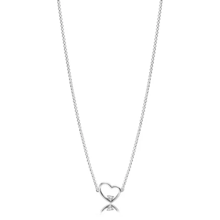 PANDORA Asymmetric Heart of Love Necklace - 397797CZ