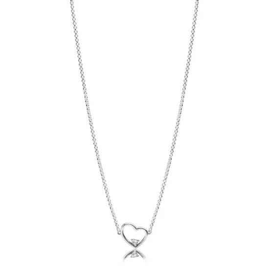 PANDORA Asymmetric Heart of Love Necklace - 397797CZ