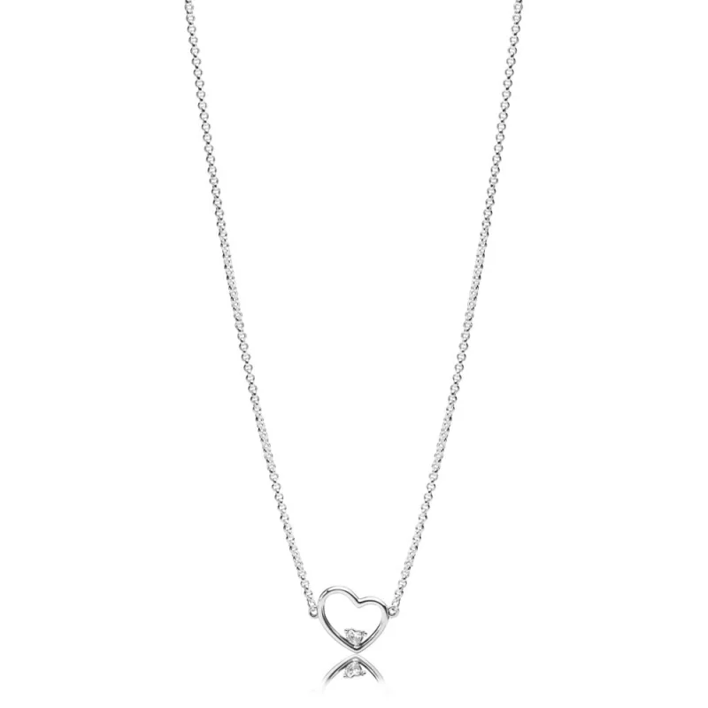 (image for) PANDORA Asymmetric Heart of Love Necklace - 397797CZ - Product Image