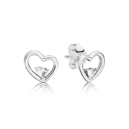 PANDORA Asymmetric Hearts of Love Earrings, Clear CZ - 297813CZ