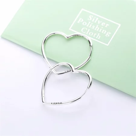 PANDORA Asymmetric Hearts of Love Hoop Earrings - 297822