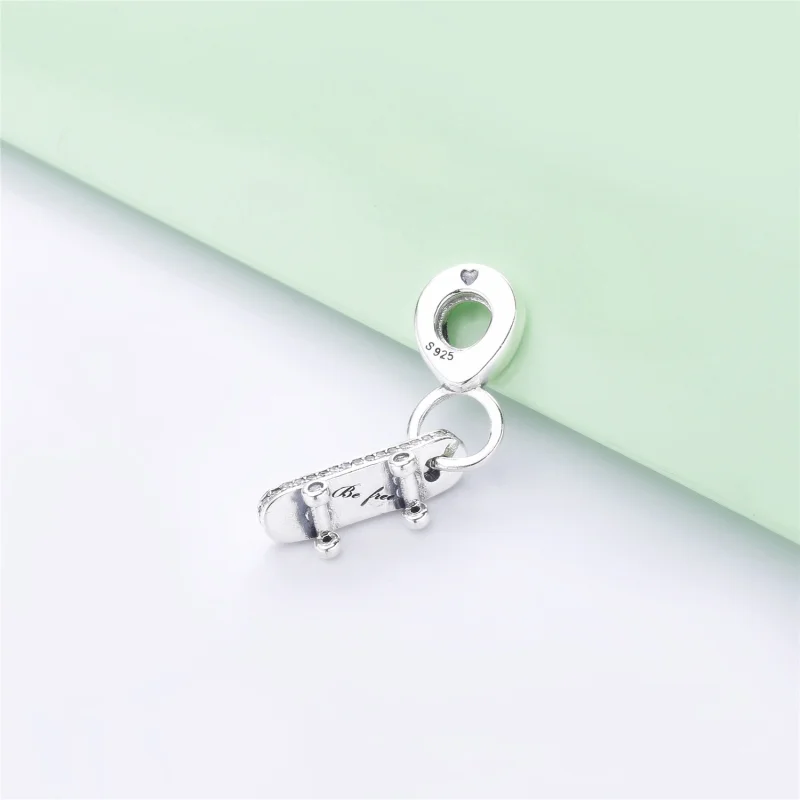 (image for) PANDORA Be Free Skateboard Dangle Charm, Clear CZ - 797206CZ - View 3