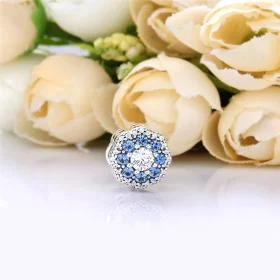 PANDORA Blue Sparkle Flower Charm - 797851NMB PANDORA Blue Sparkle Flower Charm - 797851NMB