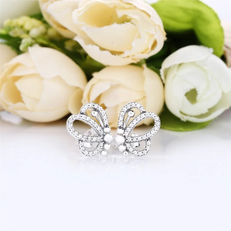 (image for) PANDORA Butterfly Outlines Earrings - 297912CZ - View 2