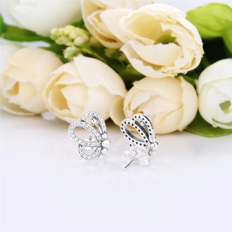 (image for) PANDORA Butterfly Outlines Earrings - 297912CZ - View 3