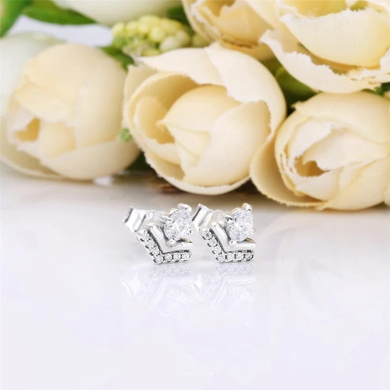 (image for) PANDORA Classic Wishes Stud Earrings in Silver - 297787CZ - View 2