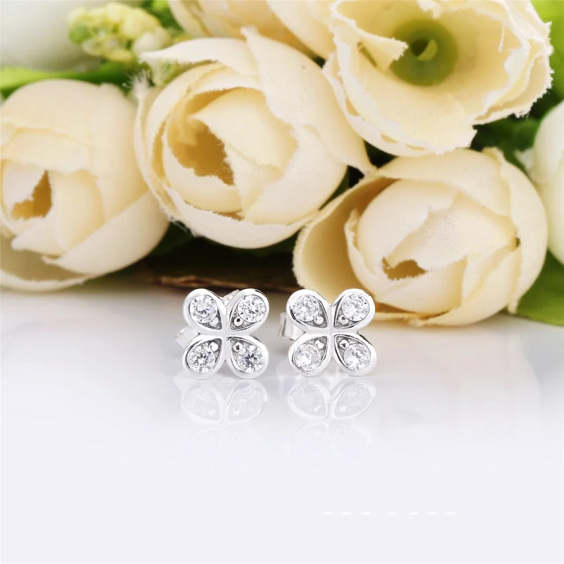 (image for) PANDORA Four-Petal Flower Stud Earrings - 297968CZ - View 2