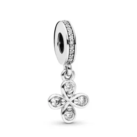 PANDORA Four-Petal Flower Dangle Charm - 797969CZ
