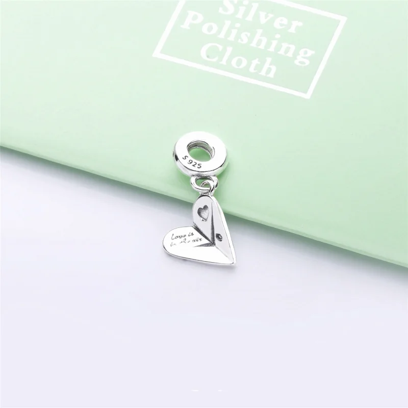 (image for) PANDORA Heart Paper Plane Dangle Charm - 797876CZ - View 2