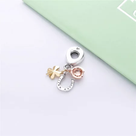 PANDORA Horseshoe, Clover & Ladybird Dangle Charm - 797852CZ
