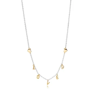 (image for) PANDORA Loved Script Necklace in Two-Tone - 367818