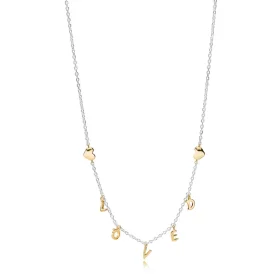 PANDORA Loved Script Necklace in Two-Tone - 367818 PANDORA Loved Script Necklace in Two-Tone - 367818
