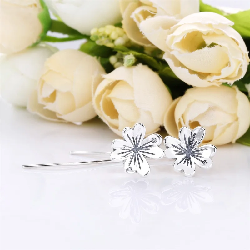 (image for) PANDORA Lucky Four-Leaf Clover Earrings - 297908CZ - View 2