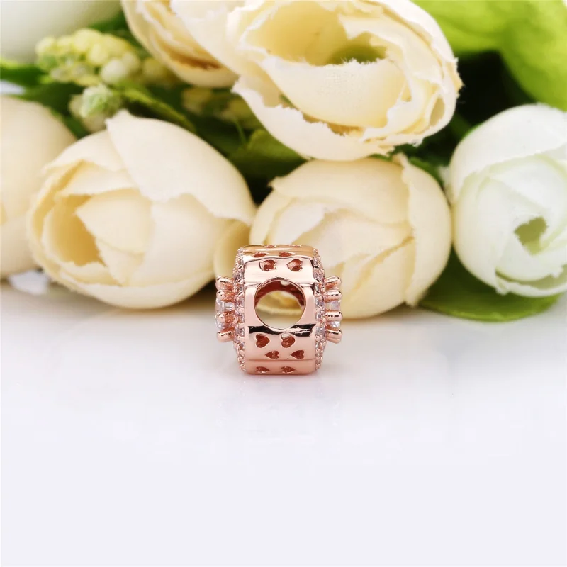(image for) PANDORA Pink Sparkle Flower Charm - 787851NPM - View 4