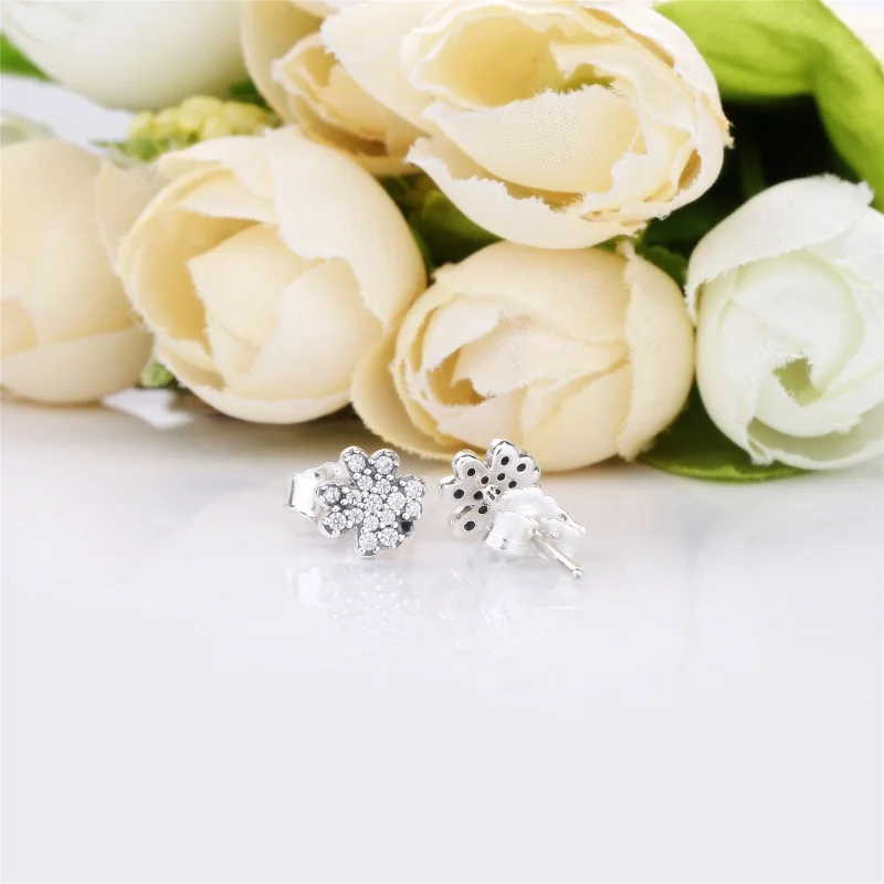 (image for) PANDORA Radiant Clover Earrings - 297944CZ - View 4