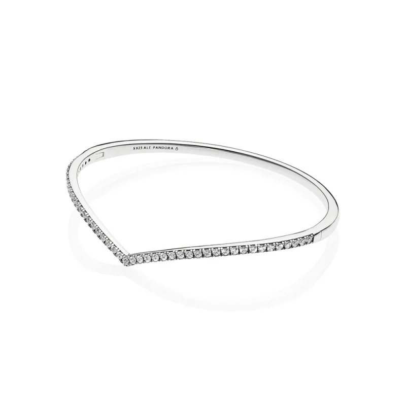 (image for) PANDORA Shimmering Wish Bangle in Sterling Silver - 597837CZ - Product Image