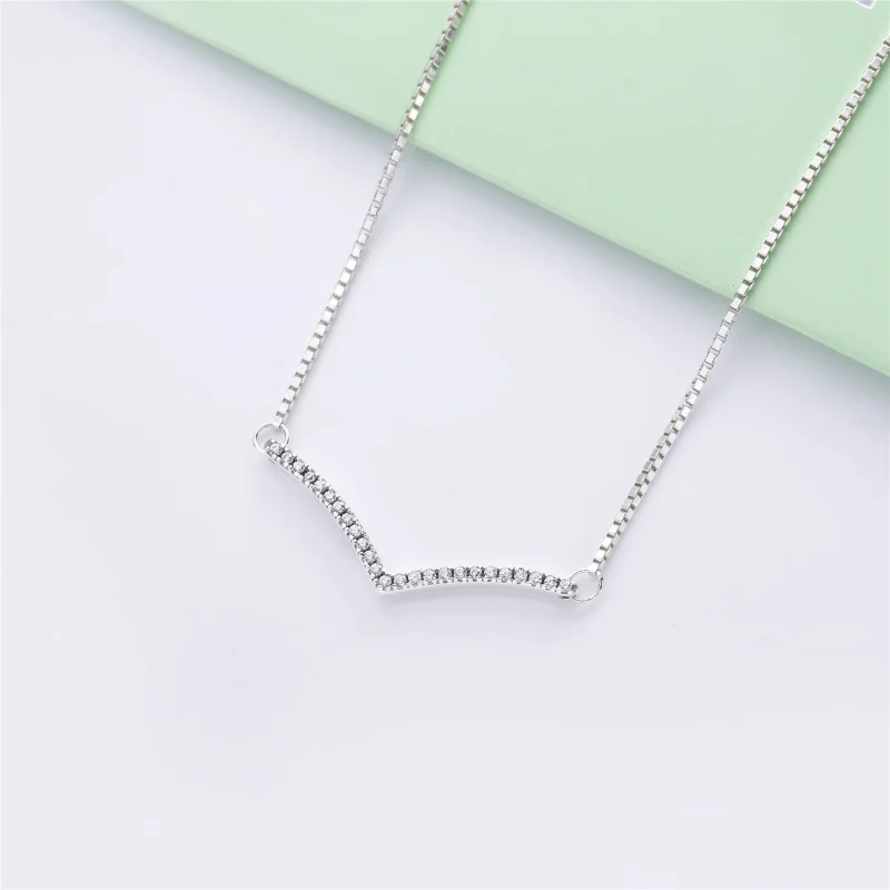 (image for) PANDORA Shimmering Wish Necklace in Silver - 397802CZ - View 2