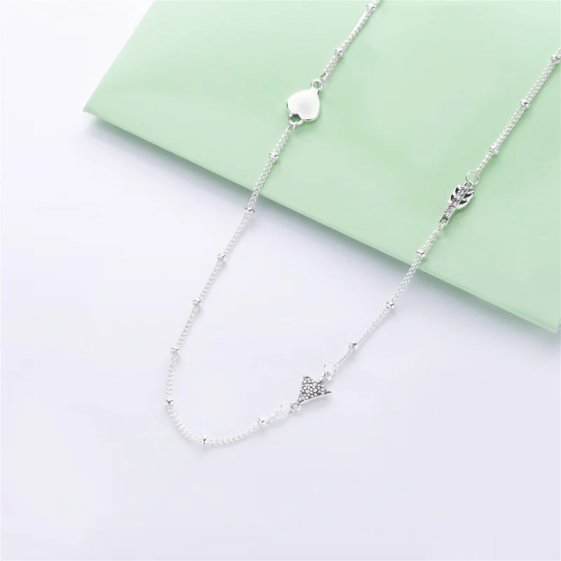 (image for) PANDORA Sparkling Arrow Sterling Silver Chain Necklace - 397795CZ - View 2